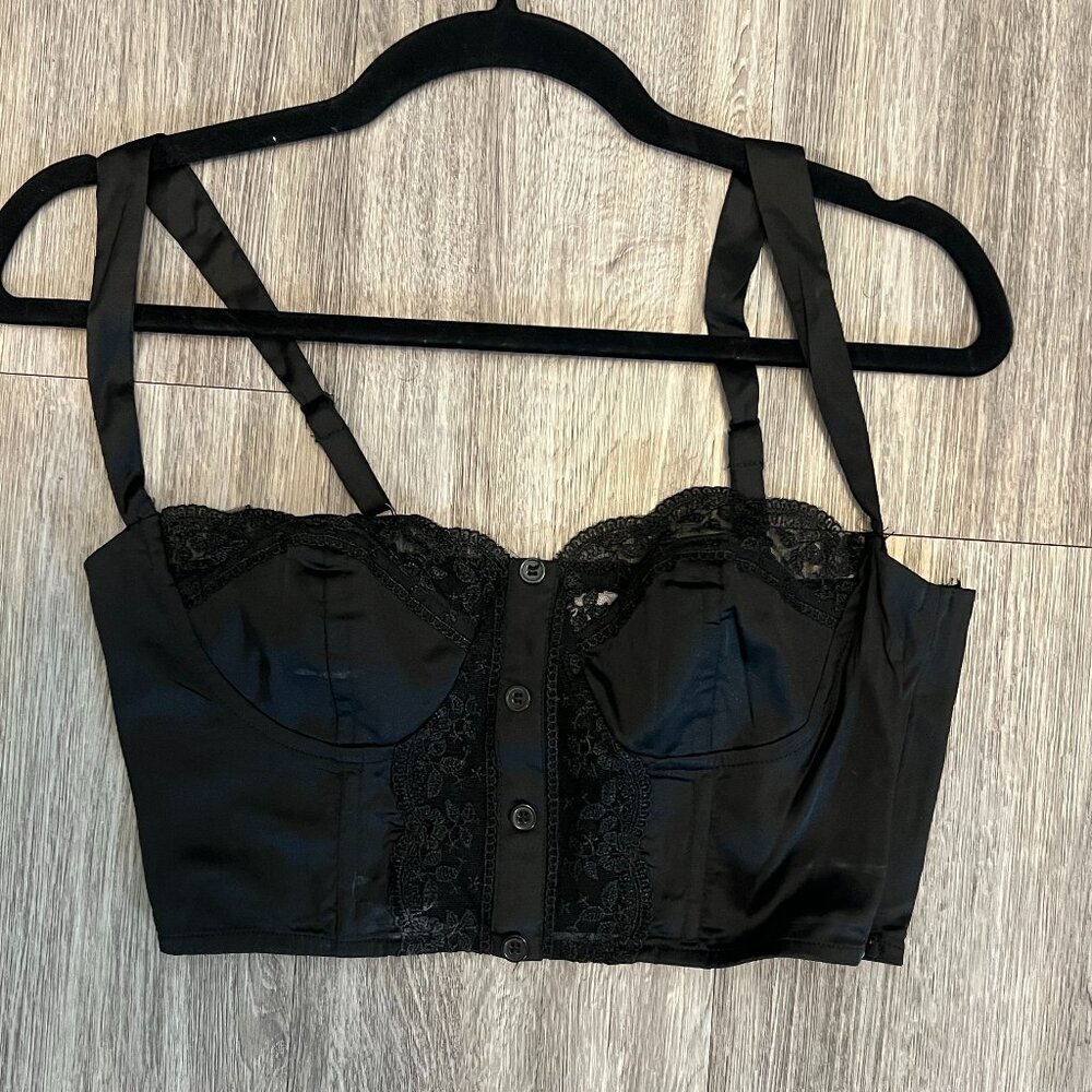 Princess Polly Black Corset Crop Top